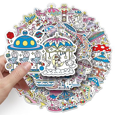 50Pcs Carousel PET Stickers PW-WG2DB4E-01-1