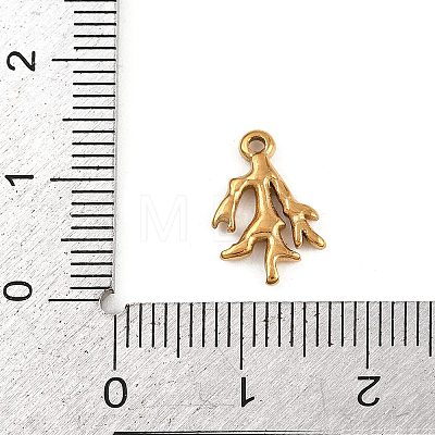 Marine Animal 304 Stainless Steel Coral Shape Charms STAS-K287-07B-G-1