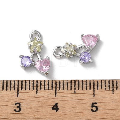 Brass Micro Pave Cubic Zirconia Charms X-KK-F872-21P-1