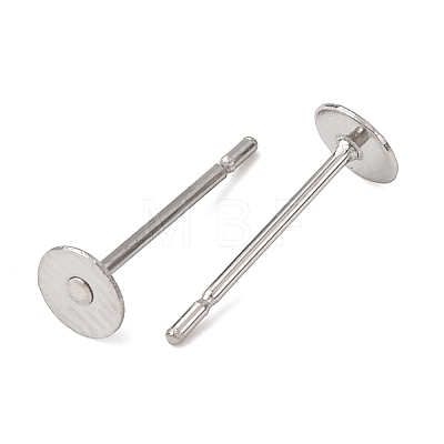 Tarnish Resistant 304 Stainless Steel Flat Round Blank Peg Stud Earring Findings X-STAS-S028-23-1
