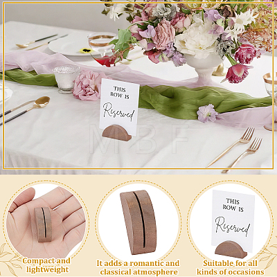 100Pcs Half Round Wood Name Card Holder DJEW-WA0001-07B-1
