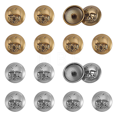 8Pcs 2 Colors 1-Hole Alloy Shank Buttons BUTT-AR0001-40-1