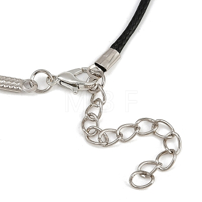 3Pcs 3 Styles Dyed Synthetic Turquoise Horse Pendant Black Waxed Cord Necklaces NJEW-JN05430-1