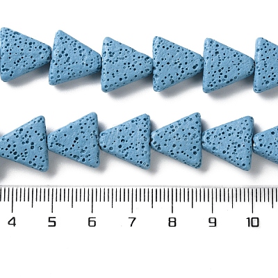 Triangle Dyed Natural Lava Rock Beads Strands G-O126-04A-07-1