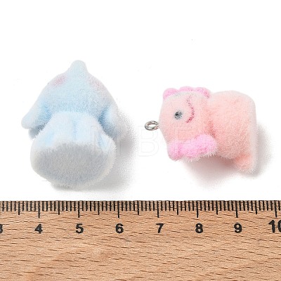 Flocky Opaque Resin Pendants RE-CBA098D-01P-1