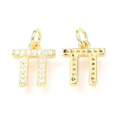 Brass Micro Pave Cubic Zirconia Charms ZIRC-O037-06G-1