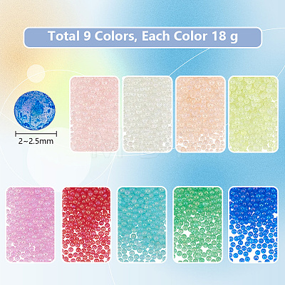 9000Pcs 9 Colors Luminous Glow in the Dark Glass Beads GLAA-PH0003-23-1