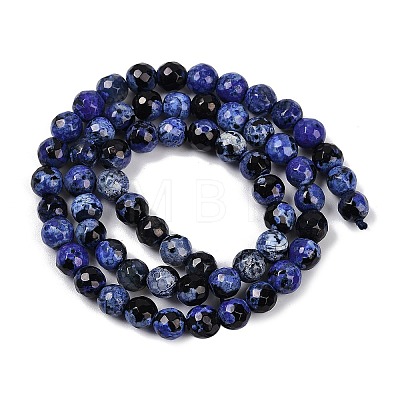 Natural Fire Crackle Agate Beads Strands G-C082-A01-32-1