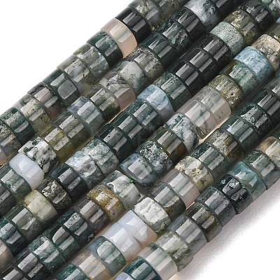 Natural Moss Agate Beads Strands G-M420-A14-01-1