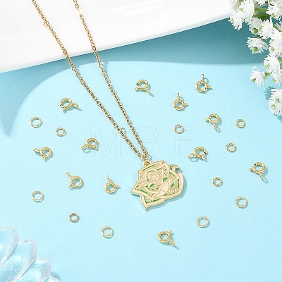 20Pcs 2 Styles Brass Spring Ring Clasps KK-YW0004-54-1