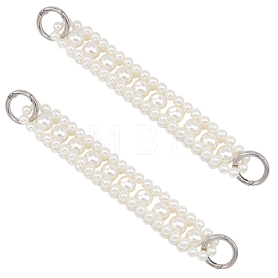 Plastic Imitation Pearl Beaded Chain Bag Handle FIND-WH0111-170-1