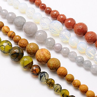 Natural & Synthetic Gemstone Beads Strands G-G548-M-1