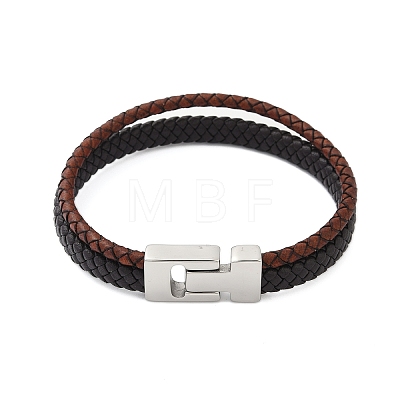 Braided Microfiber Leather Cord Bracelets for Women Men BJEW-D304-17P-03-1