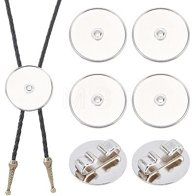 10Pcs Alloy Bolo Tie Slides Clasp Cabochon Settings FIND-CL0002-28-1