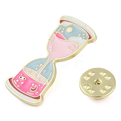 Space Sand Clock Zinc Alloy Enamel Pin Brooch JEWB-C034-04G-1