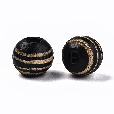 Painted Natural Wood Beads WOOD-T021-54A-01-1