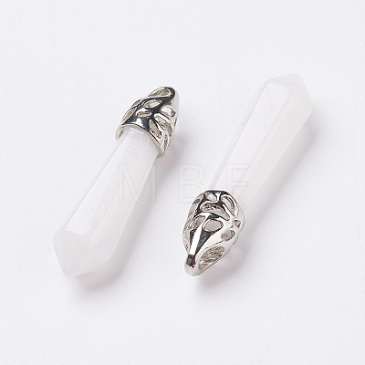 Natural White Jade Pointed Pendants LS-G-P309-13-1