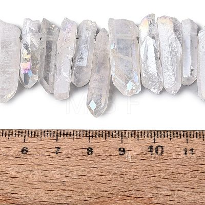 Spray Painted Electroplate Natural Quartz Crystal Points Beads Strands G-Q610-02J-1