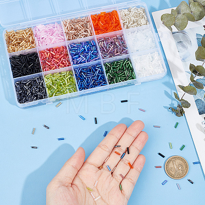 168.75G 15 Style Glass Bugle Beads SEED-HY0001-05E-1