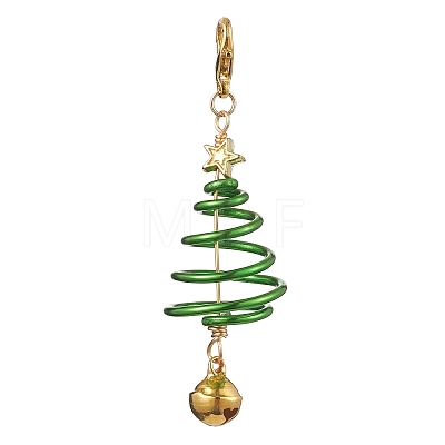 Christmas Tree Aluminum Wire Pendant Decoration HJEW-JM01975-1