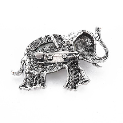 Elephant Alloy Rhinestone Brooch PALLOY-N166-001-A03-RS-1