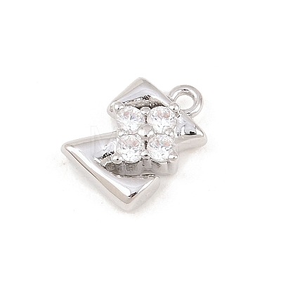 26Pcs Brass Micro Pave Clear Cubic Zirconia Charms KK-Z151-18P-1