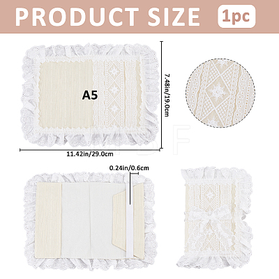 Polyester Lace Book Covers OFST-WH0002-59C-1