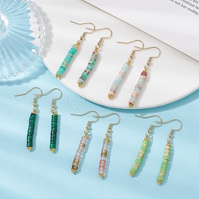 Natural & Synthetic Mixed Gemstone Beaded Dangle Earrings EJEW-JE05481-1
