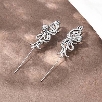 Octopus 316 Stainless Steel Ear Wrap Crawler Hook Earrings AJEW-C044-18AS-1
