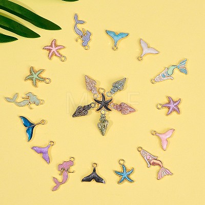 48Pcs 24 Style Alloy Enamel Pendants ENAM-SZ0001-66-1