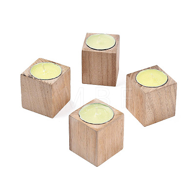Natural Wood Candle Holder AJEW-T002-01A-1