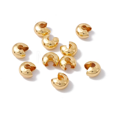 Brass Crimp Beads Covers KK-P219-05C-G02-1