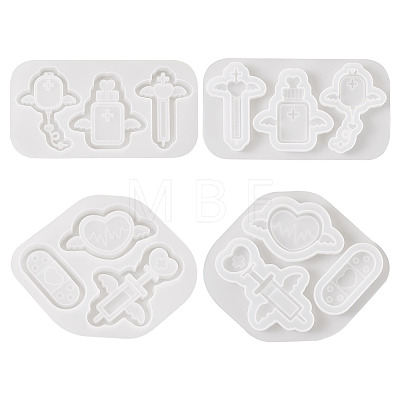  2Pcs 2 Style Medical Theme DIY Pendant Silicone Molds DIY-TA0005-23-1