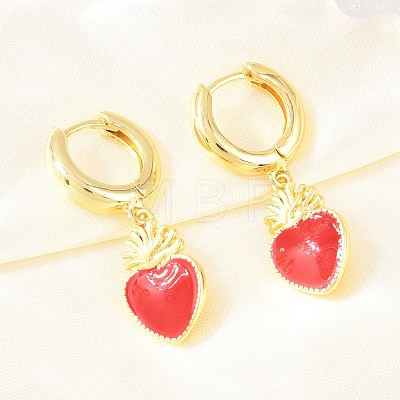 Valentine's Day Brass Hoop Earrings EJEW-Z164-11G-02-1