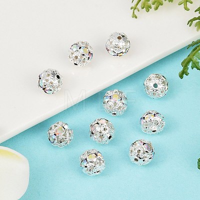 Brass Rhinestone Beads X-RB-A011-8mm-28S-1