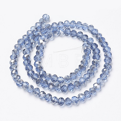 Electroplate Transparent Glass Beads Strands EGLA-A034-T3mm-E04-1