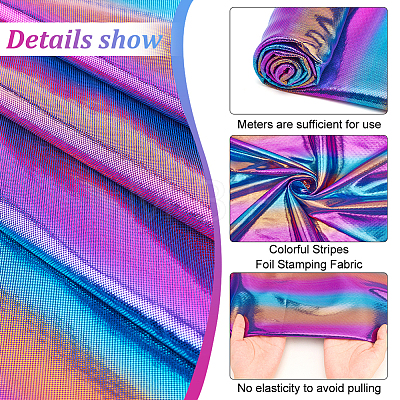 Rainbow Color Polyester Fabric DIY-WH0569-80B-1