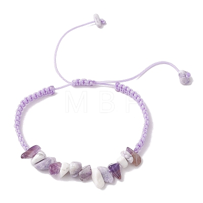 Adjustable Natural Gemstone Braided Bracelets for Women BJEW-JB10997-02-1