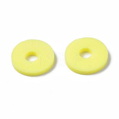 Flat Round Eco-Friendly Handmade Polymer Clay Beads CLAY-R067-10mm-22-1