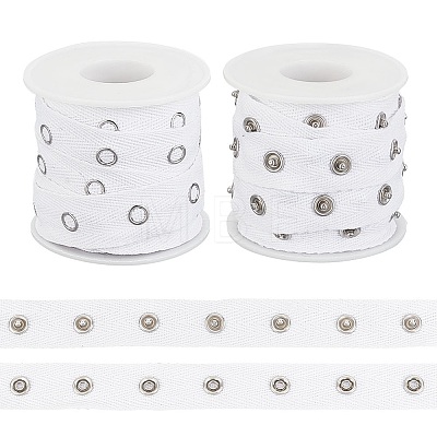 5 Yards Alloy Snap Button Tape Trim Polyester Ribbons DIY-OC0011-27A-1