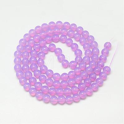 Baking Painted Glass Beads Strands DGLA-Q023-6mm-DB18-1