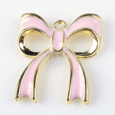 Bowknot Alloy Enamel Pendants X-ENAM-Q033-22B-1