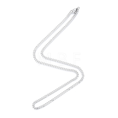 Men's 201 Stainless Steel Cuban Link Chain Necklace NJEW-N050-A06-3-45P-1
