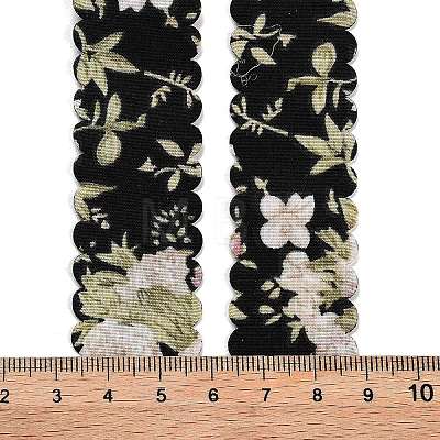 20 Yards Flower Printed Polyester Ribbon OCOR-Z005-03C-1