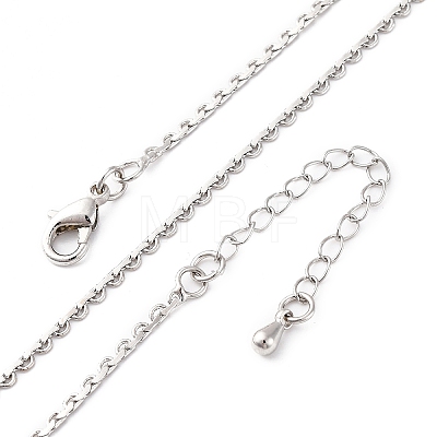 Brass Link Chain Necklaces for Women NJEW-D302-13P-1