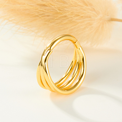 925 Sterling Silver Triple Rings Hoop Earrings for Women IG8200-1-1