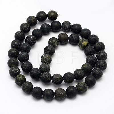 Natural Serpentine/Green Lace Stone Beads Strands G-D676-6mm-1