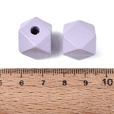 Spray Painted Wood European Beads WOOD-F017-07B-1