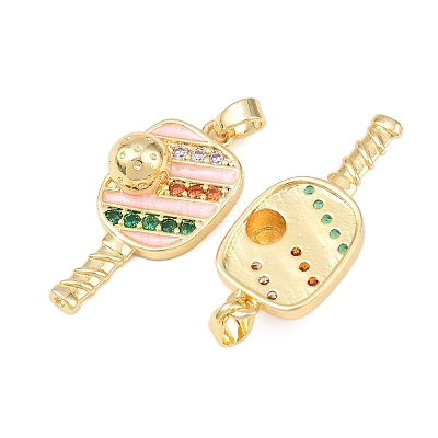 Brass Micro Pave Cubic Zirconia Pendants KK-C248-04G-03-1