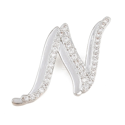 Brass Micro Pave Clear Cubic Zirconia Pendants CU-CBA8481-01P-N-1